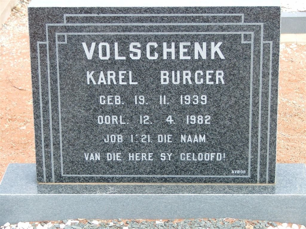 VOLSCHENK Karel Burger 1939-1982