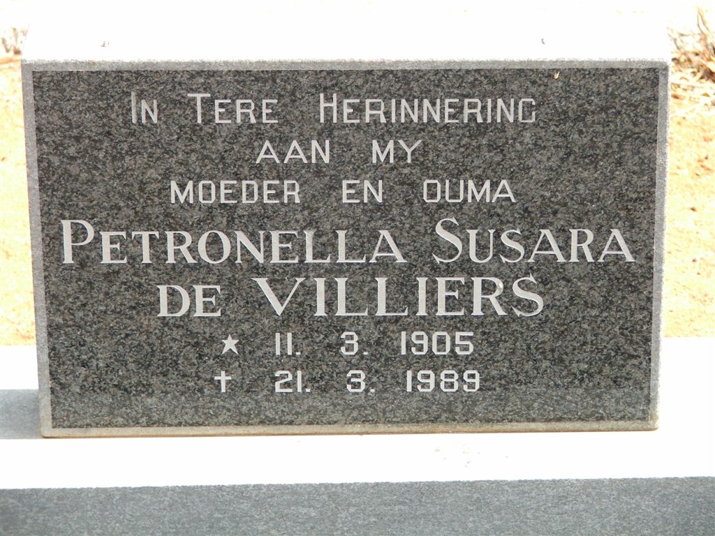 VILLIERS Petronella Susara, de 1905-1989