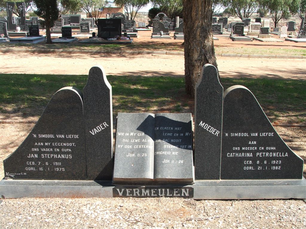 VERMEULEN Jan Stephanus 1911-1975 &amp; Catharina Petronella 1923-1982