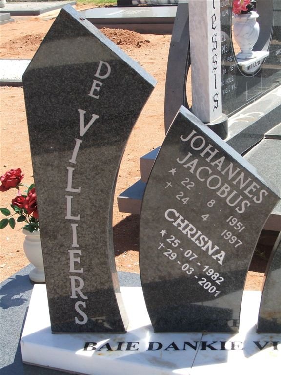 VILLIERS Johannes Jacobus, de 1951-1997 :: VILLIERS Chrisna, de 1982-2001
