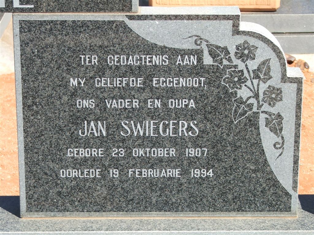 VISAGIE Jan Swiegers 1907-1994