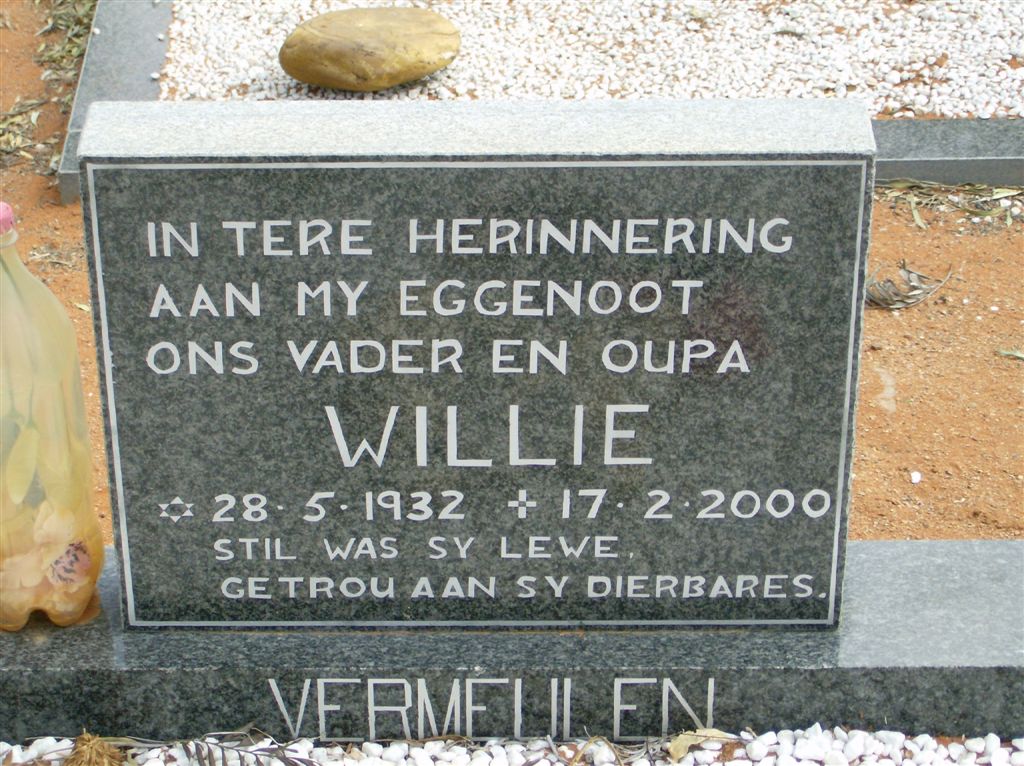 VERMEULEN Willie 1932-2000