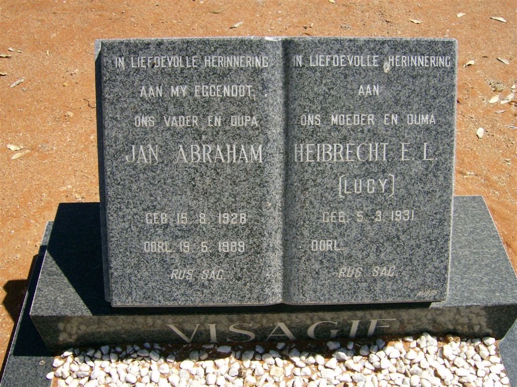 VISAGIE Jan Abraham Albertus 1928-1989 &amp; Heibrecht E.L. 1931-