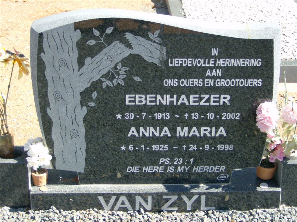 ZYL Ebenhaezer, van 1913-2002 &amp; Anna Maria 1925-1998