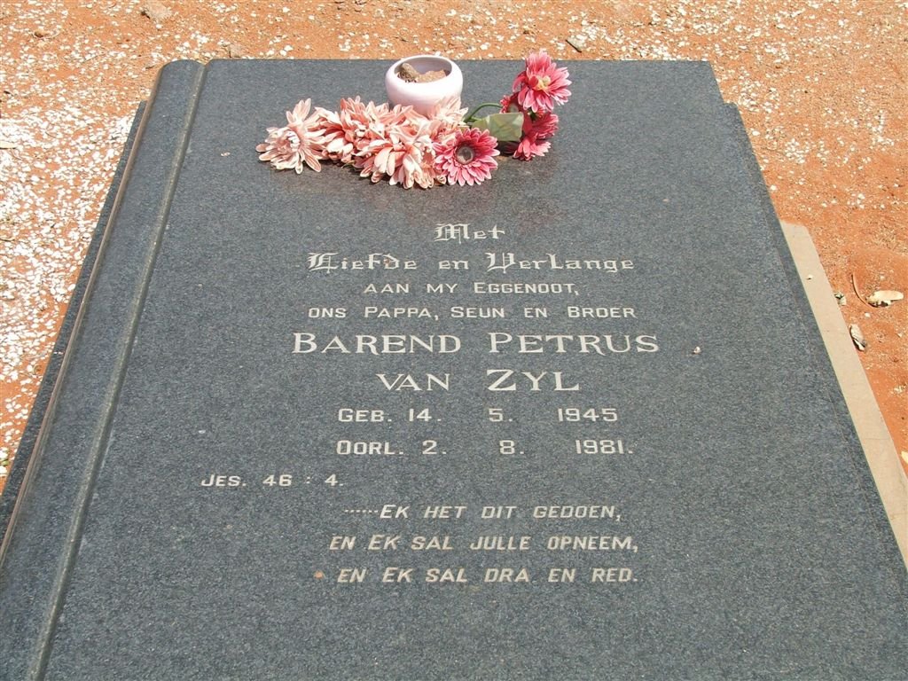 ZYL Barend Petrus, van 1945-1981