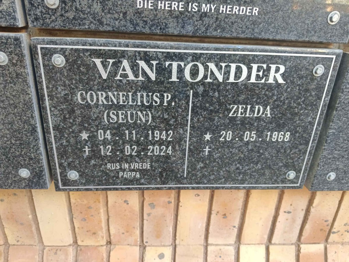 TONDER Cornelius P. 1942-2024 & Zelda 1968-