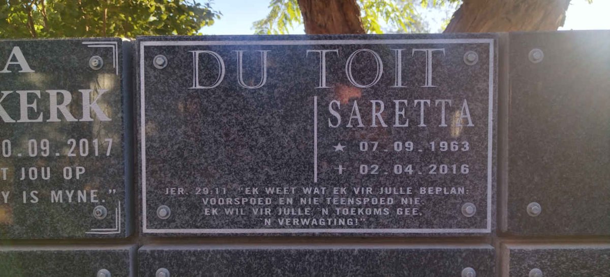 TOIT Saretta, du 1963-2016