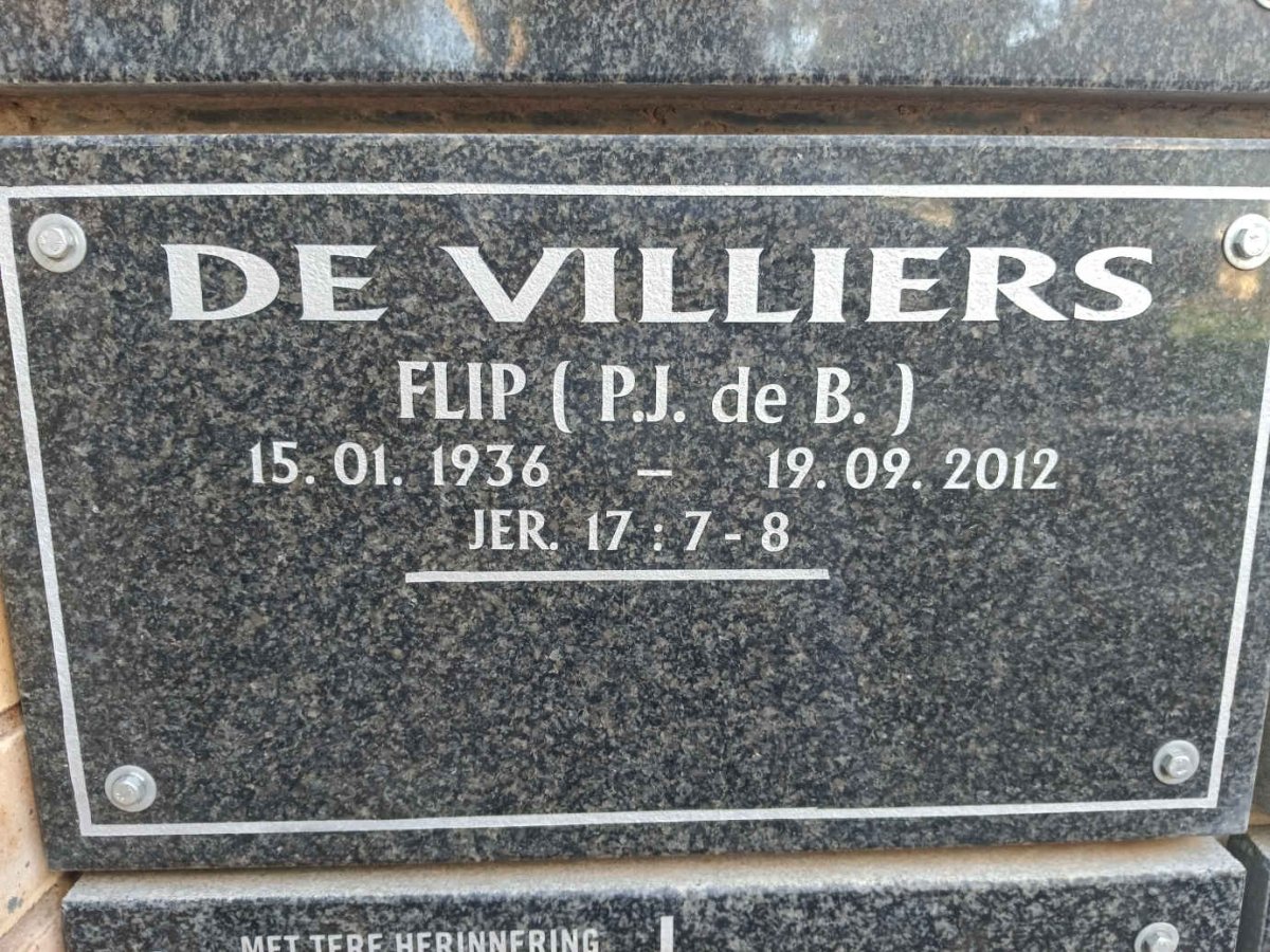 VILLIERS P.J.de B., de 1936-2012