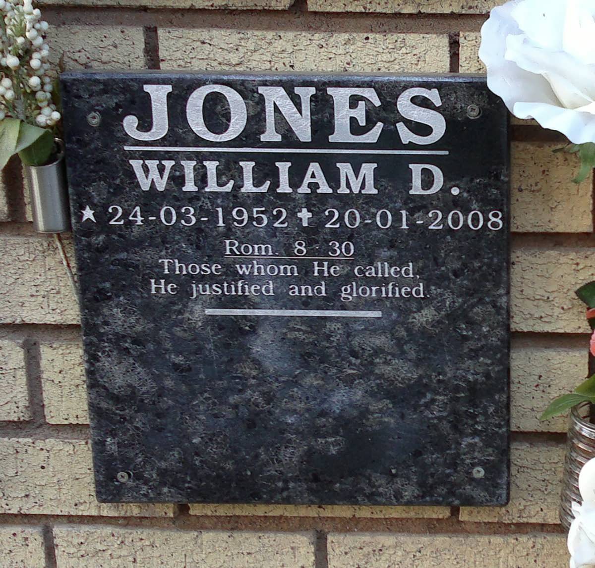 JONES William D. 1952-2008
