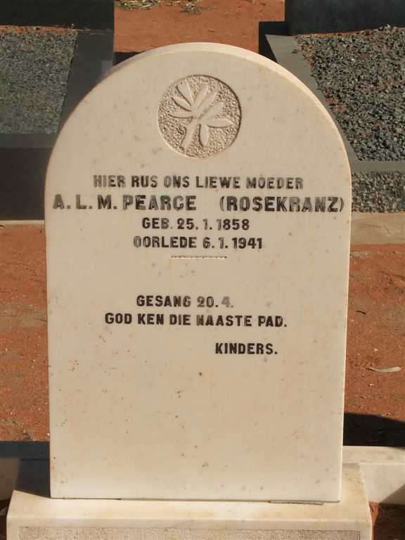 PEARCE A.L.M. nee ROSEKRANZ 1858-1941