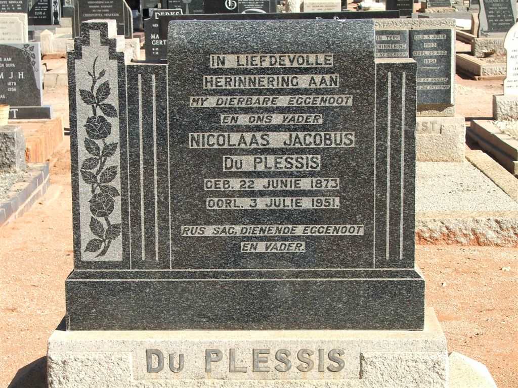 PLESSIS Nicolaas Jacobus, du 1873-1951