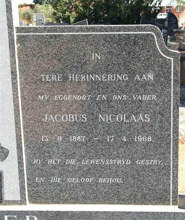 PEPLER Jacobus Nicolaas 1887-1968
