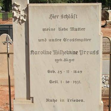PREUSS Caroline Wilhelmine nee BÜGE 1849-1931