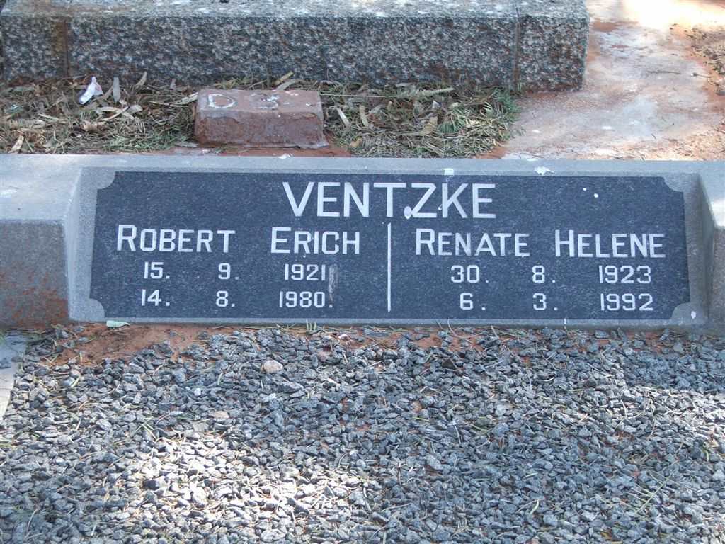 VENTZKE Robert Erich 1921-1980 &amp; Renate Helene 1923-1992