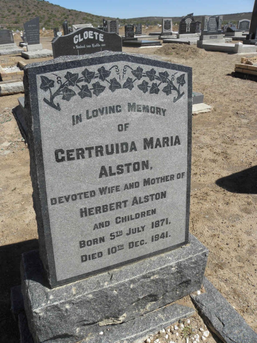 ALSTON Gertruida Maria 1871-1941