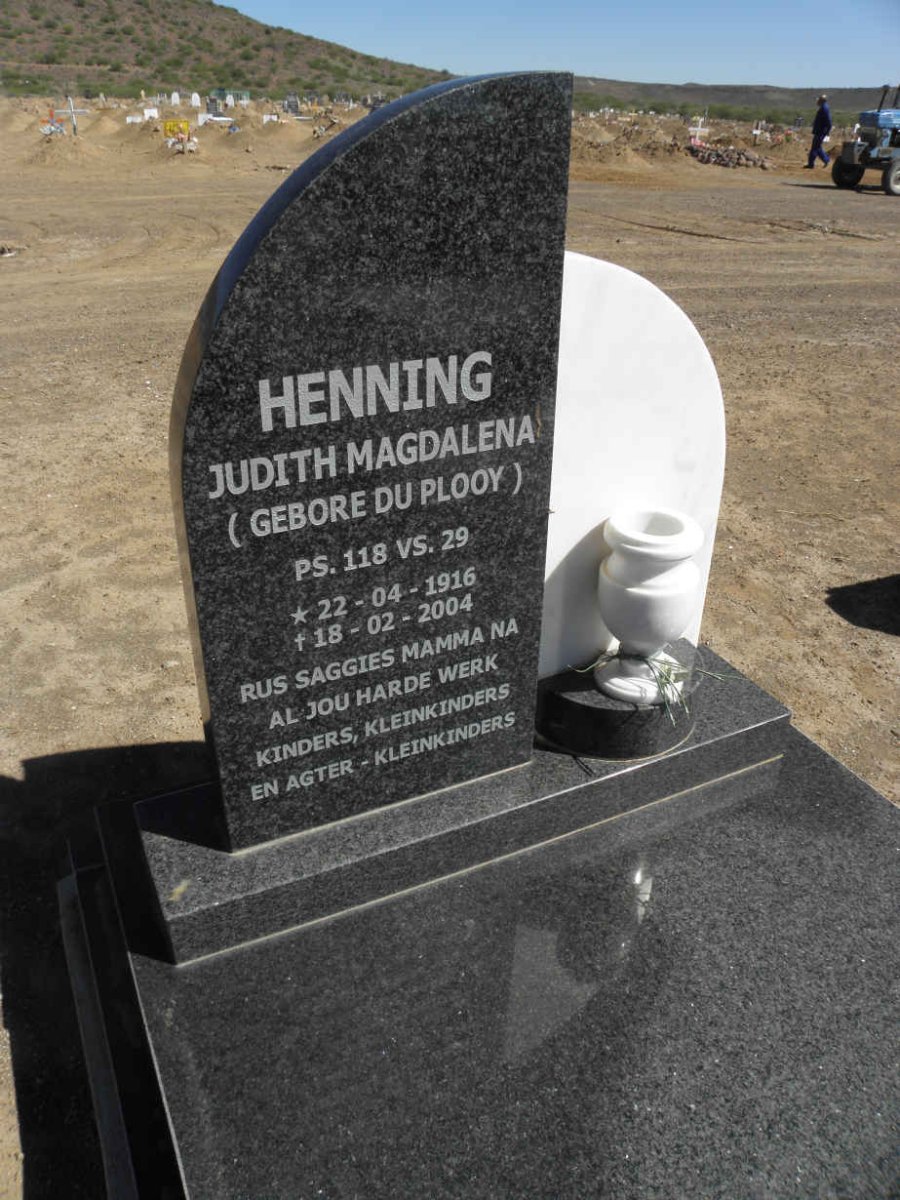 HENNING Judith Magdalena DU PLOOY  1916-2004