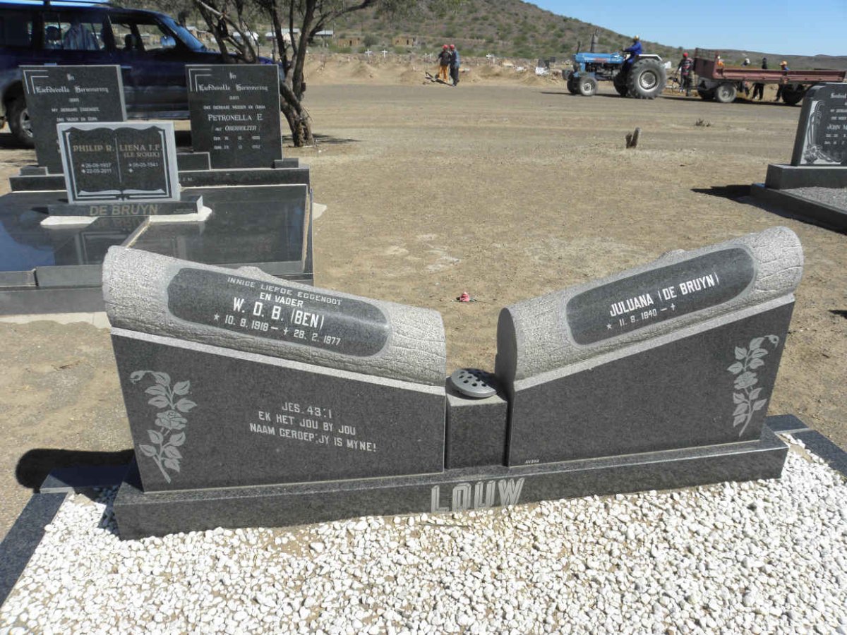 LOUW W.D.B. 1918-1977 &amp; Juluana DE BRUYN 1940-