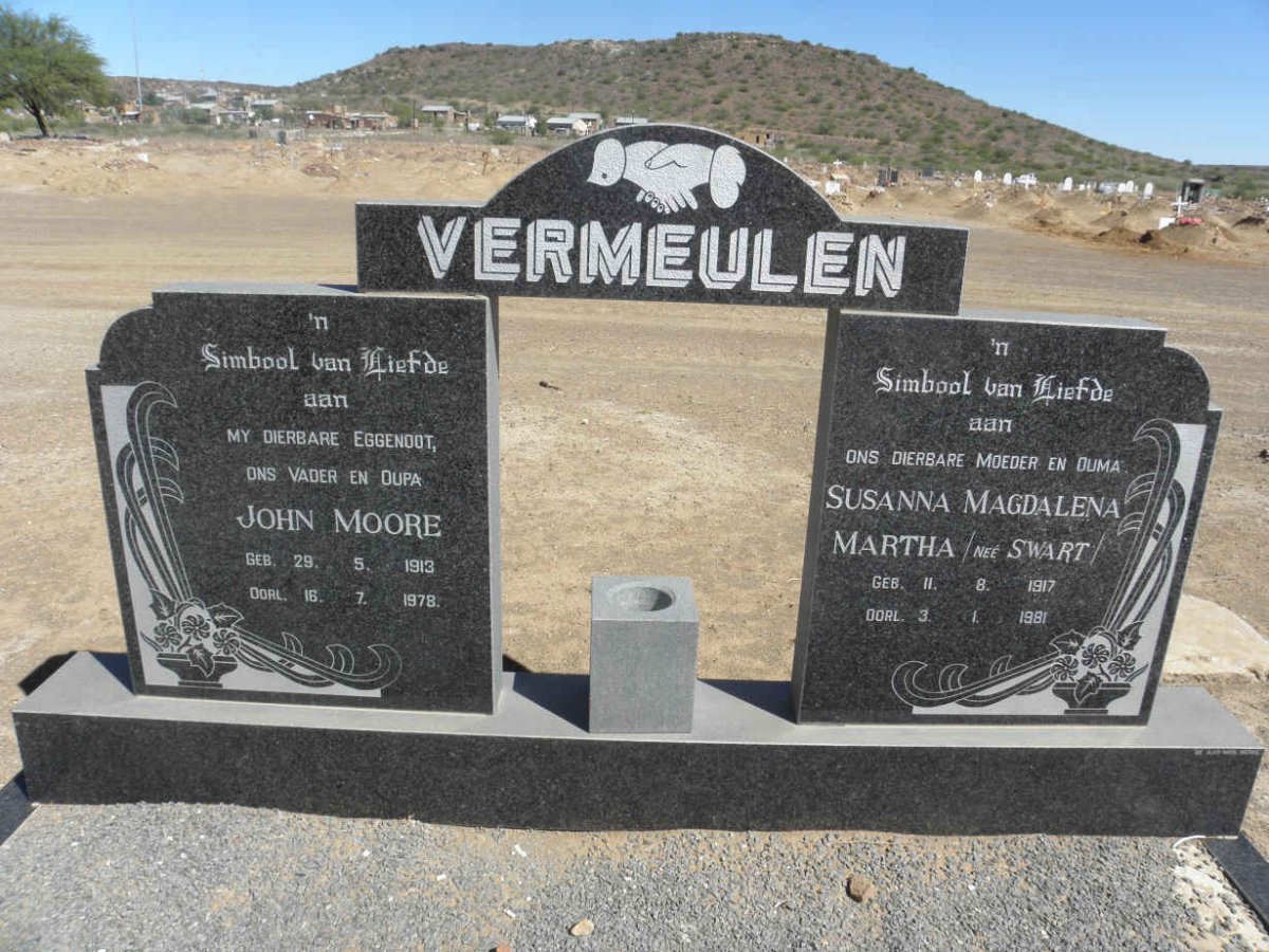 VERMEULEN John Moore 1913-1978 &amp; Susanna Magdalena Martha SWART 1917-1981