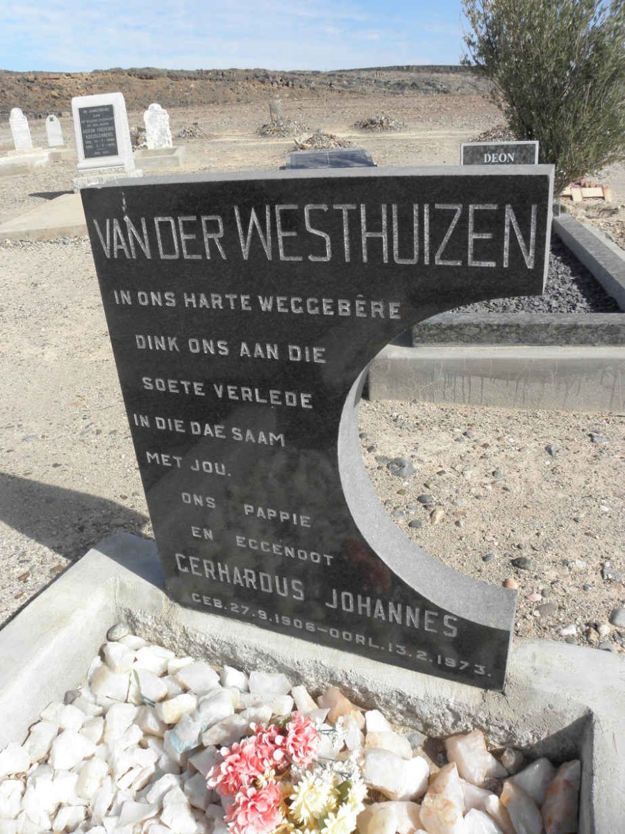 WESTHUIZEN Gerhardus Johannes, van der 1906-1973