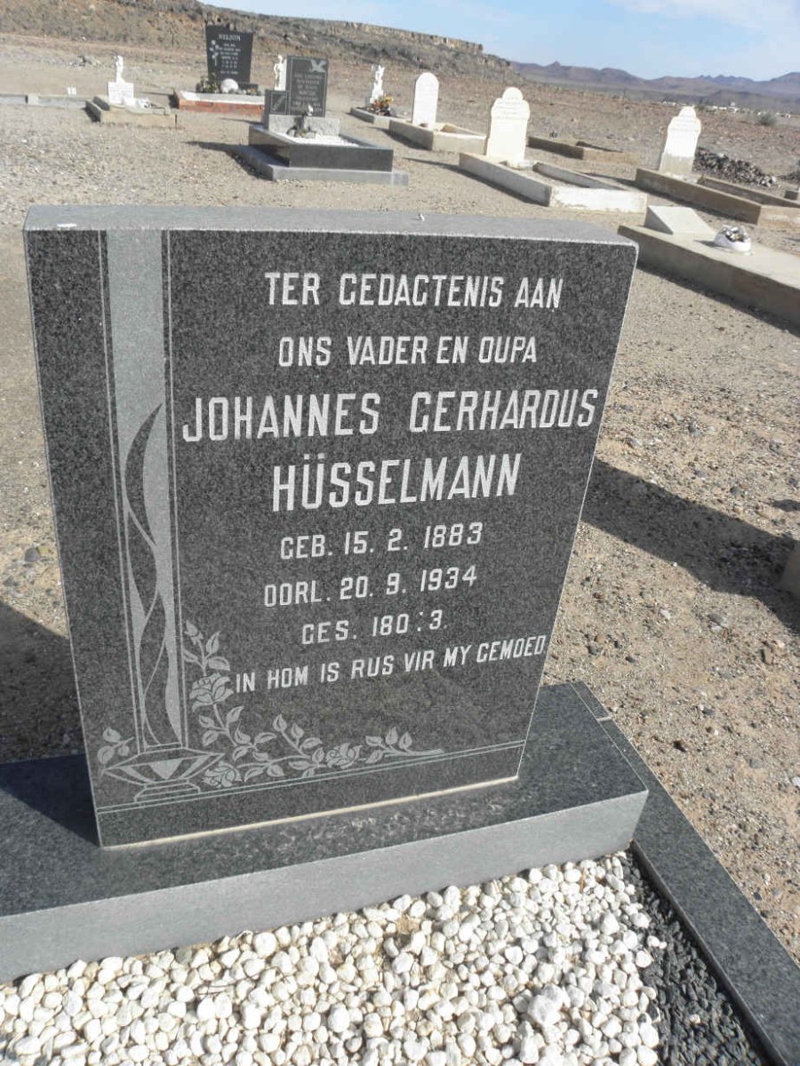 HUSSELMANN Johannes Gerhardus 1883-1934