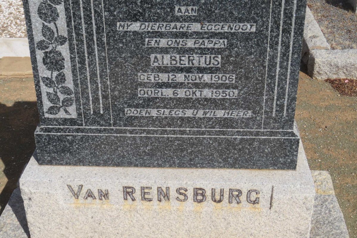 RENSBURG Albertus, van 1906-1950