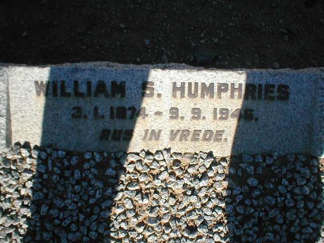 HUMPHRIES William S. 1874-1945