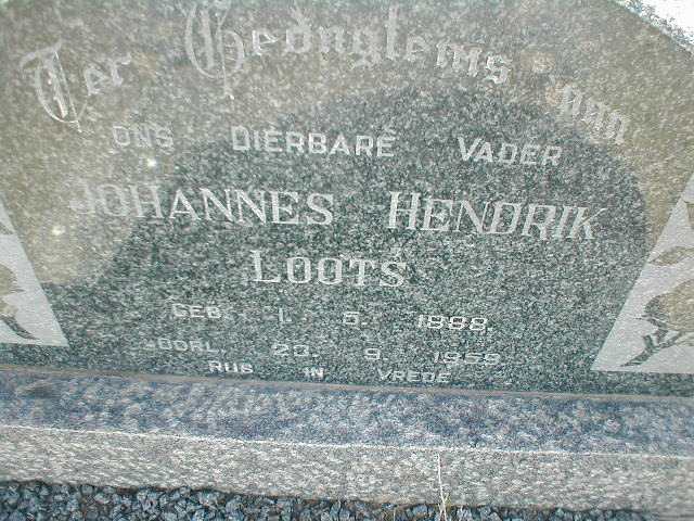 LOOTS Johannes Hendrik 1888-1959