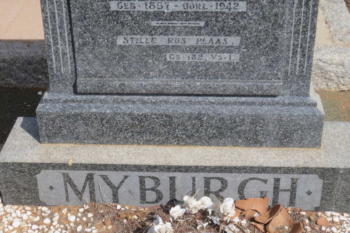 MYBURGH Pieter Abraham 1856-1889 &amp; VAN HEERDEN Johanna Christina Elizabeth nee JACOBS 1857-1942