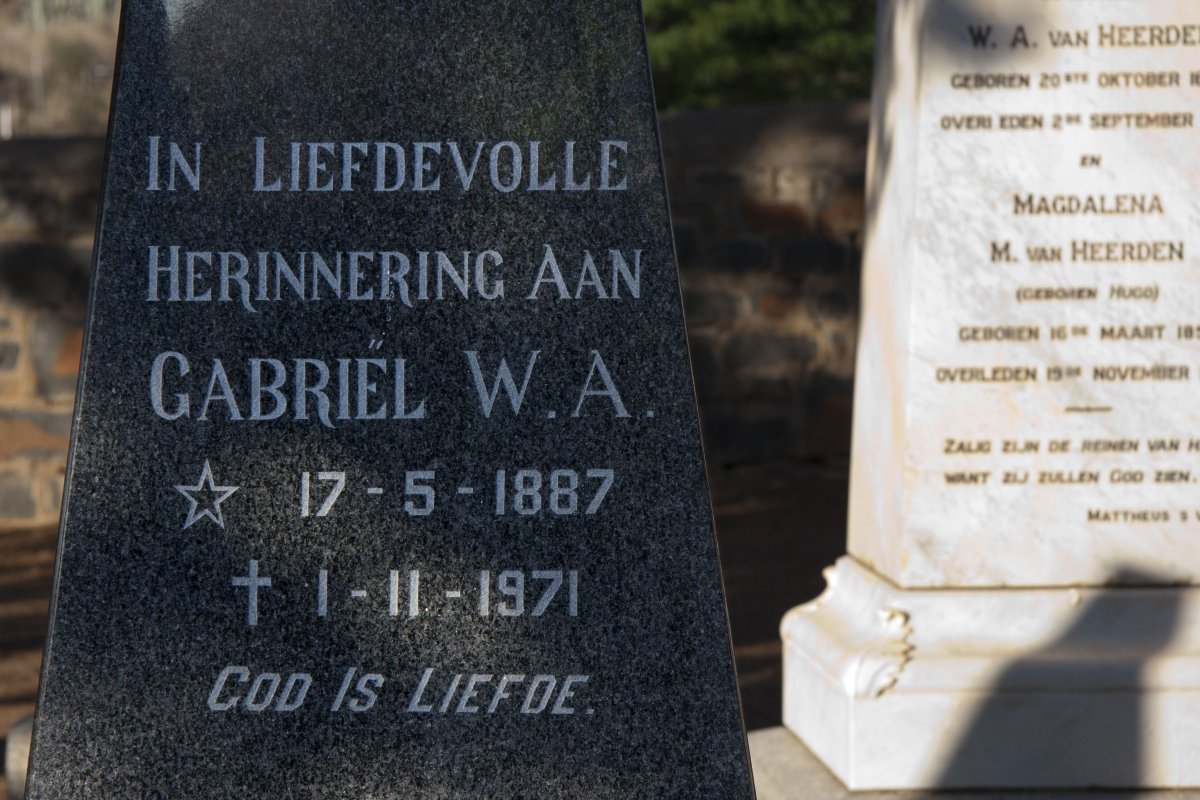 HEERDEN Gabriël W.A., van 1887-1971