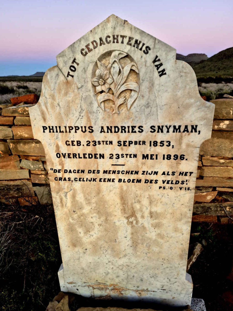 SNYMAN Philippus Andries 1853-1896