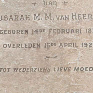HEERDEN Susarah M.M., van 1833-1920