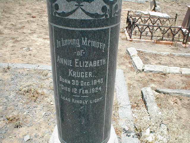 KRUGER Annie Elizabeth 1840-1924