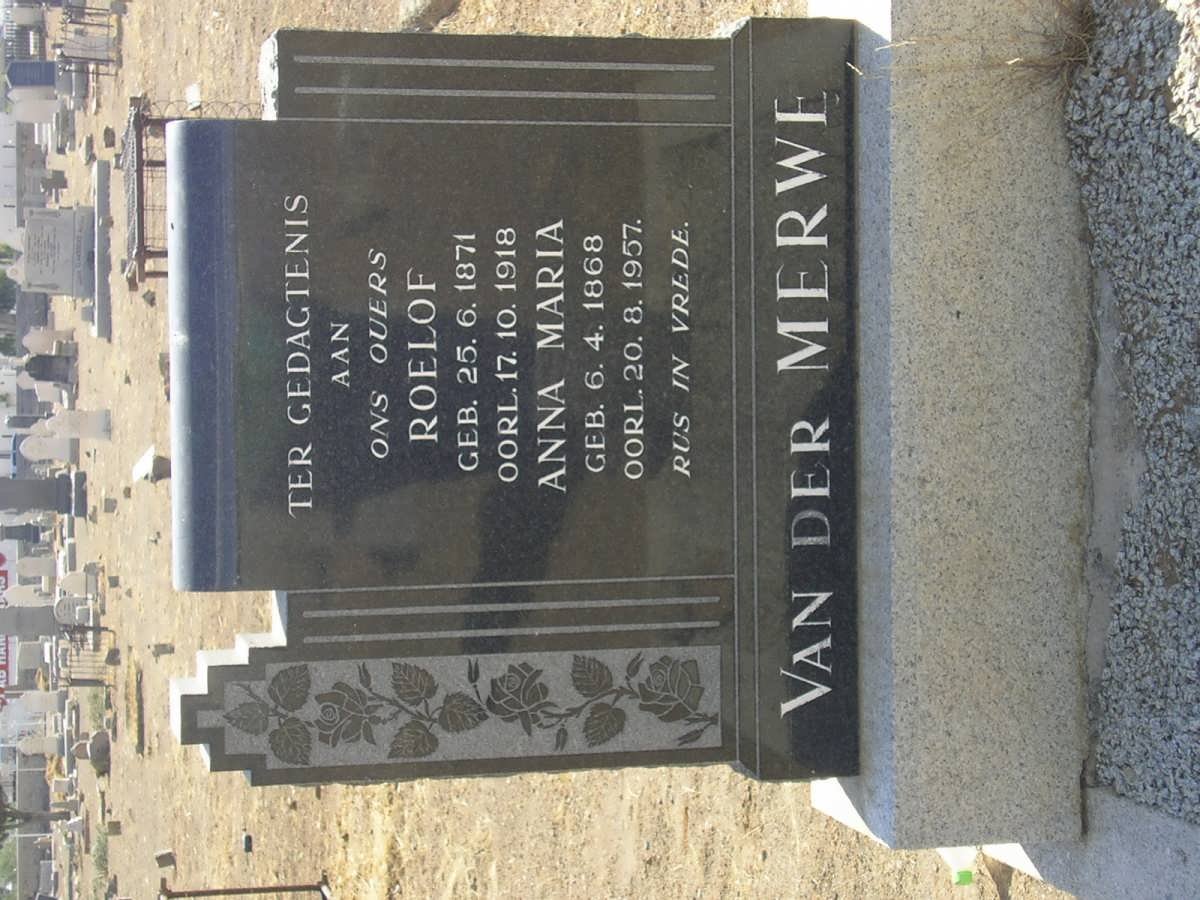 MERWE Roelof, van der 1871-1918 &amp; Anna Maria 1868-1957