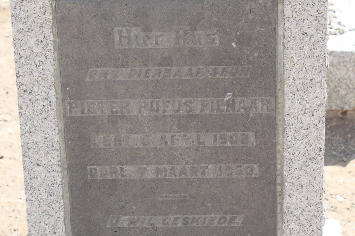 PIENAAR Pieter Rufus 1903-1930