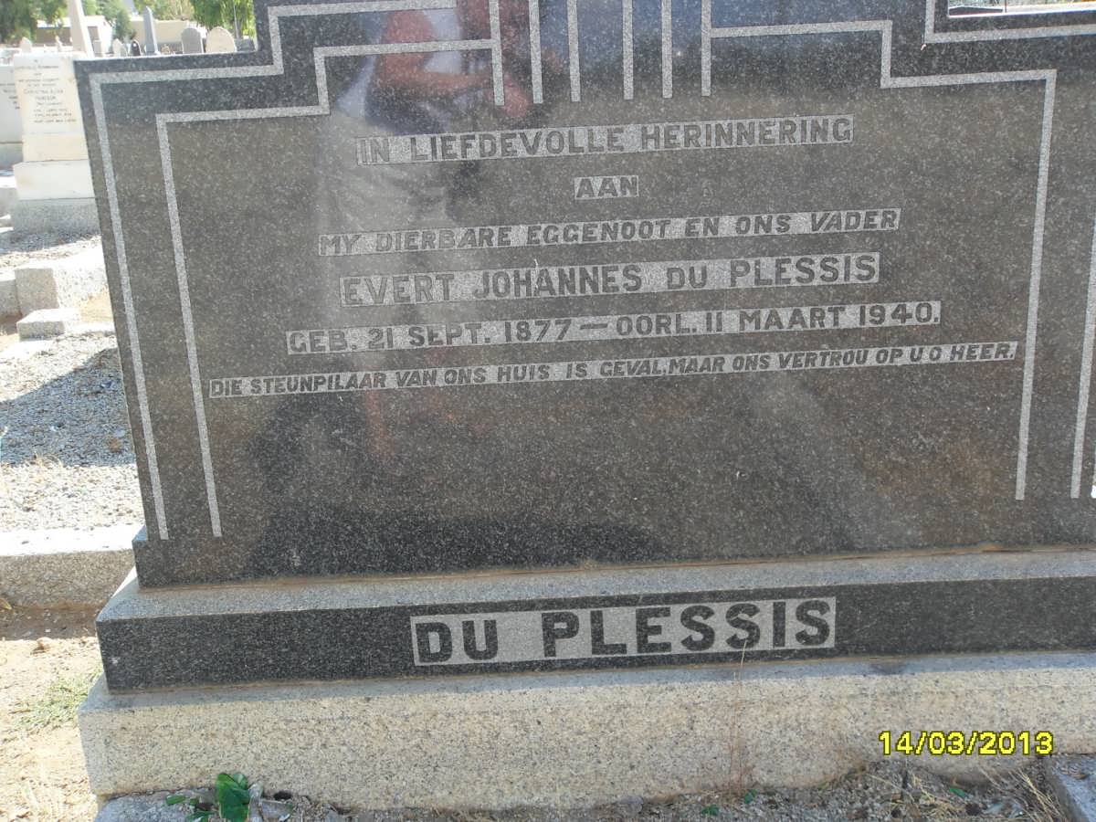 PLESSIS Evert Johannes, du 1877-1940