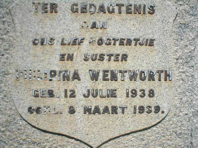 WENTWORTH Philipina 1938-1939