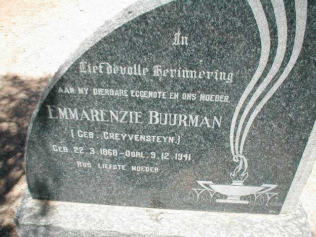 BUURMAN Emmarenzie geb. GREYVENSTEYN 1868-1941