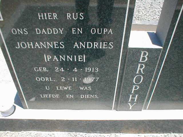 BROPHY Johannes Andries 1913-1977