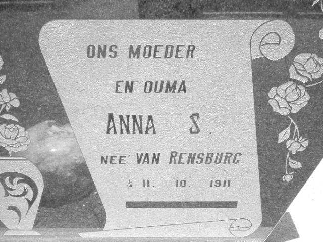 ? Anna S. nee VAN RENSBURG 1911-