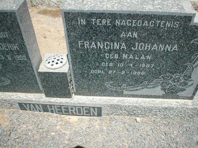 HEERDEN Francina Johanna, van nee MALAN 1897-1986