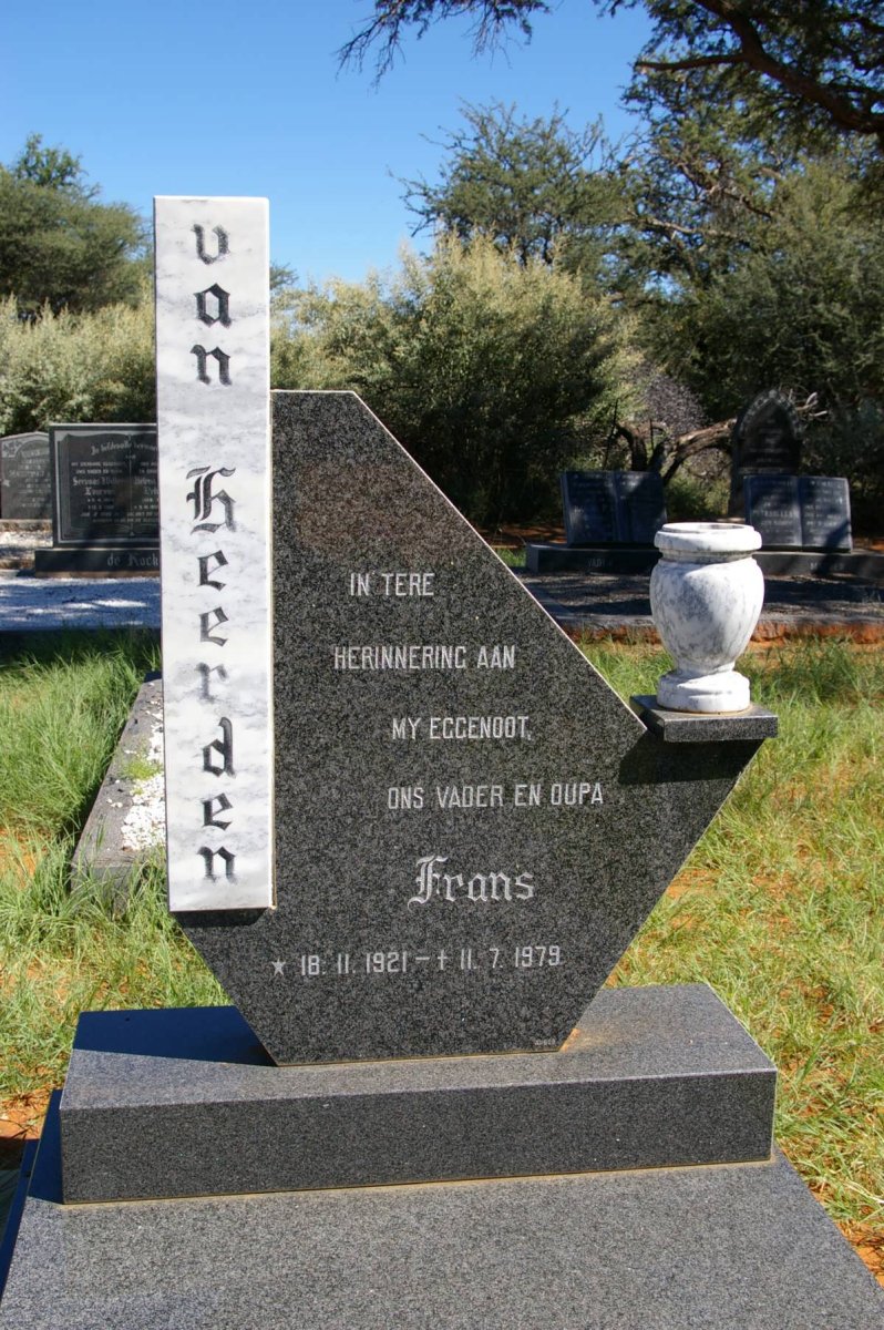 HEERDEN Frans, van 1921-1979