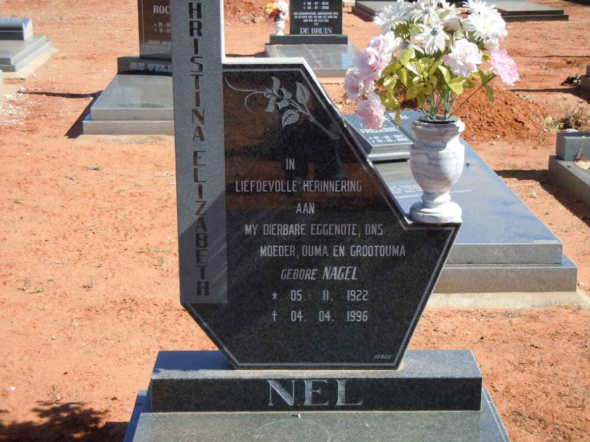 NEL Christina Elizabeth nee NAGEL 1922-1996