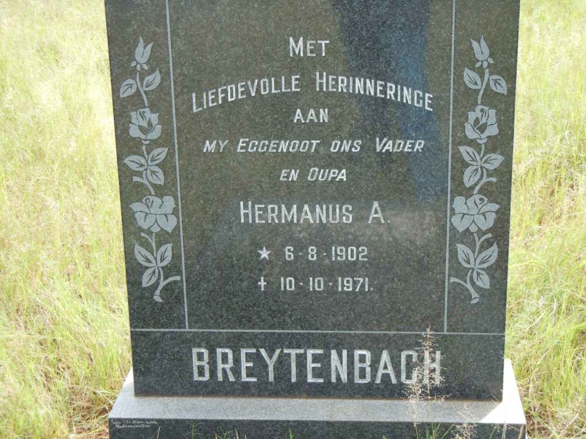 BREYTENBACH Hermanus A. 1902-1971