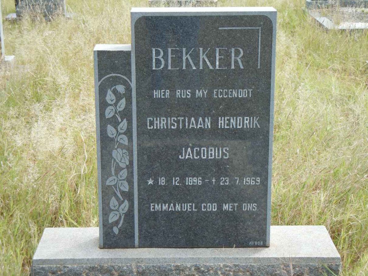 BEKKER Christiaan Hendrik Jacobus 1896-1969