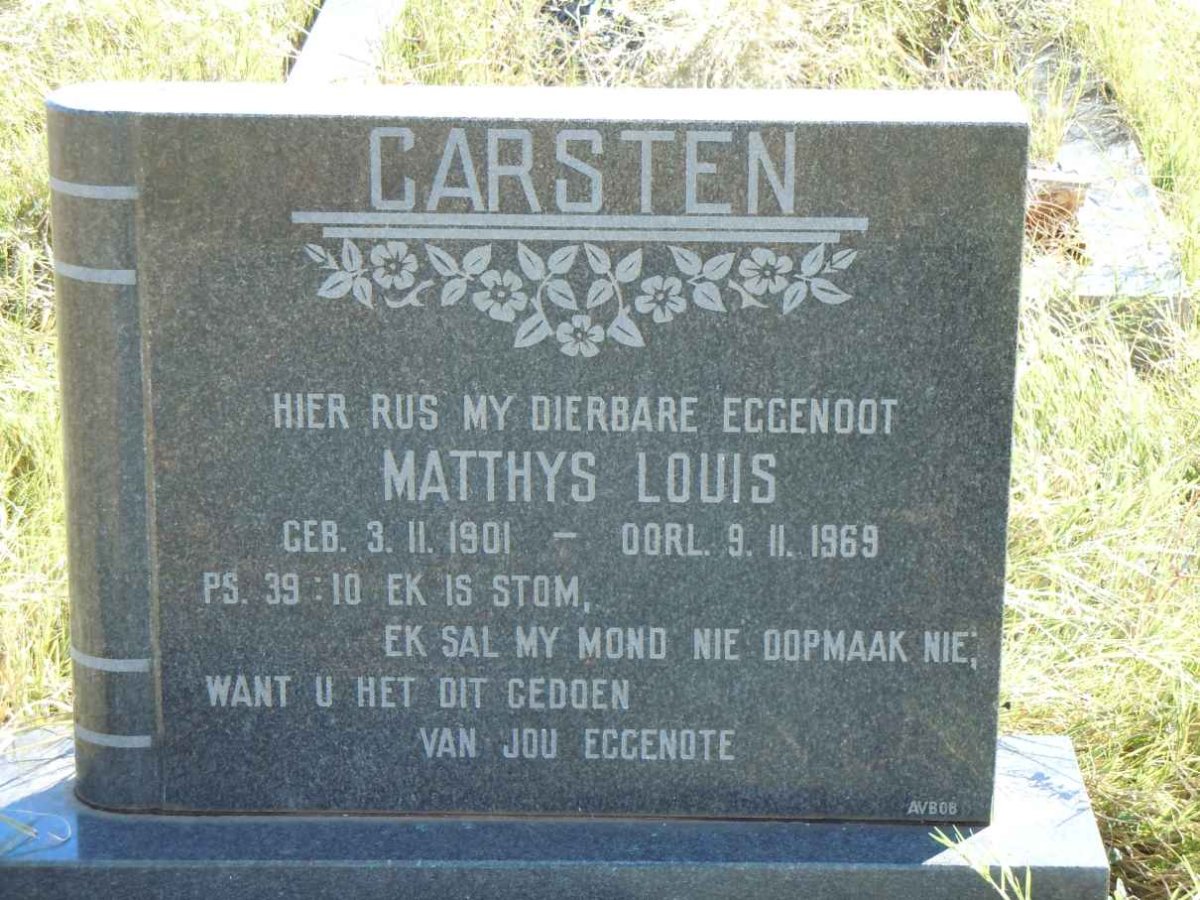 CARSTEN Matthys Louis 1901-1969