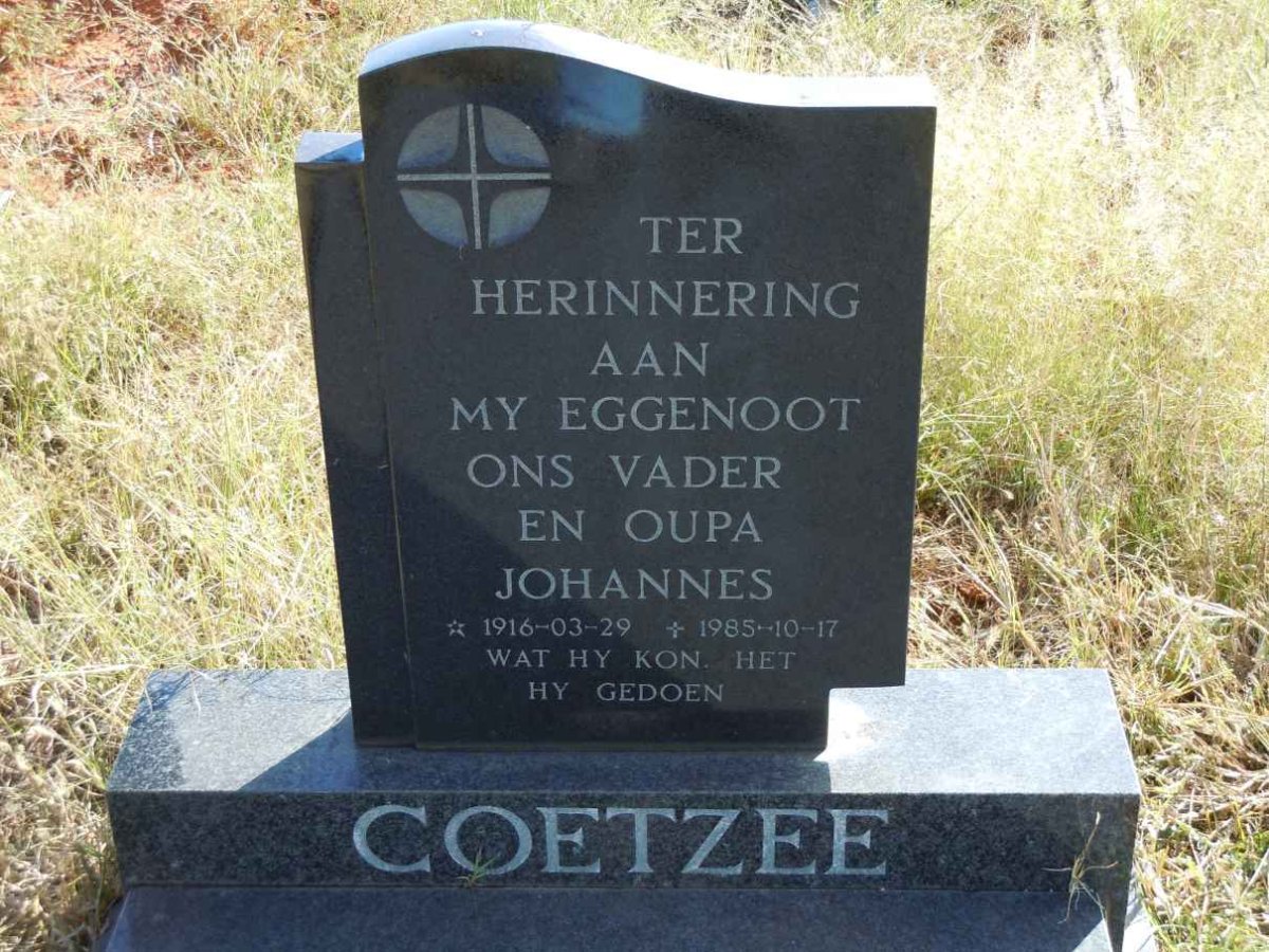 COETZEE Johannes 1916-1985