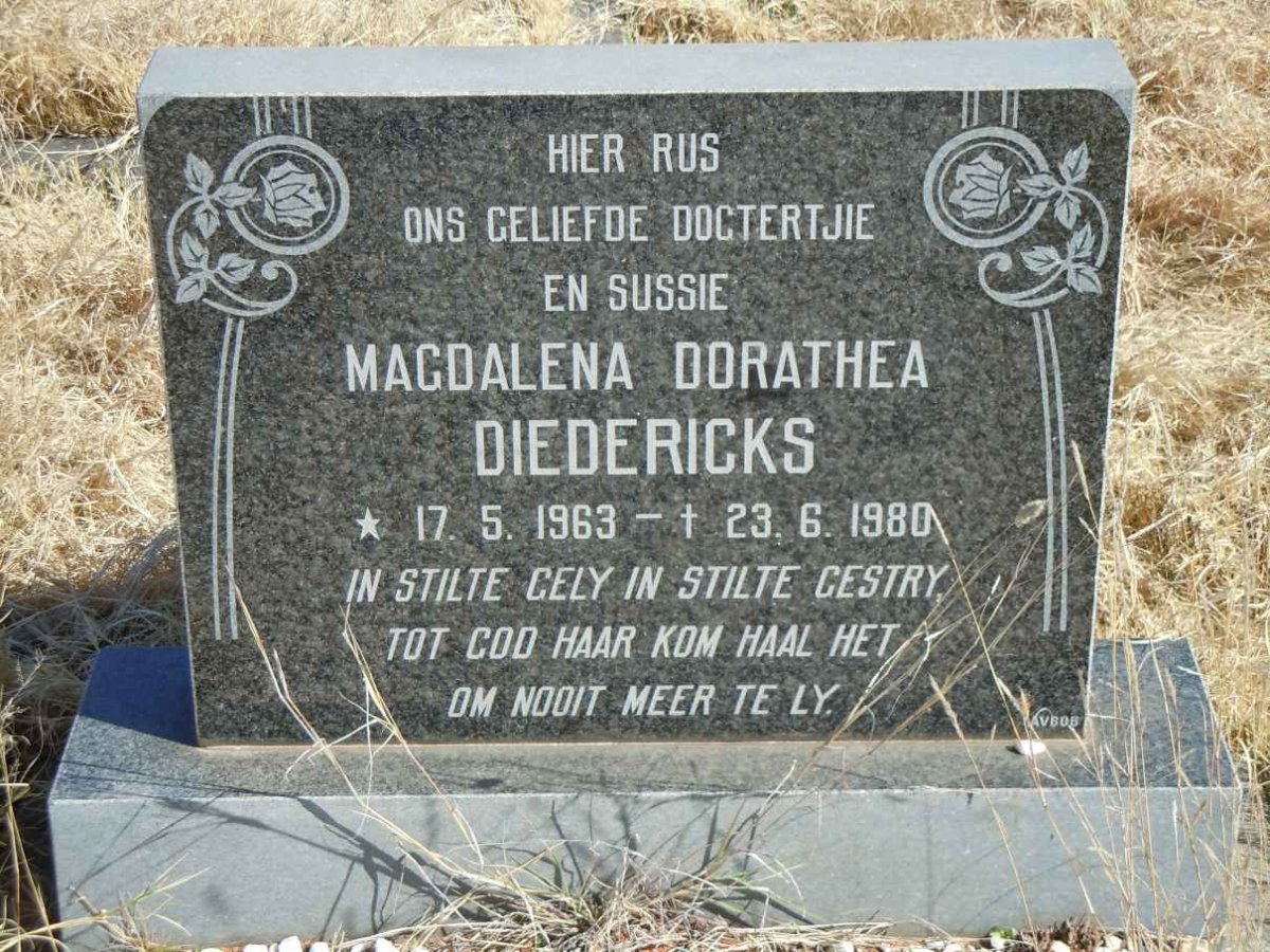 DIEDERICKS Magdalena Dorathea 1963-1980