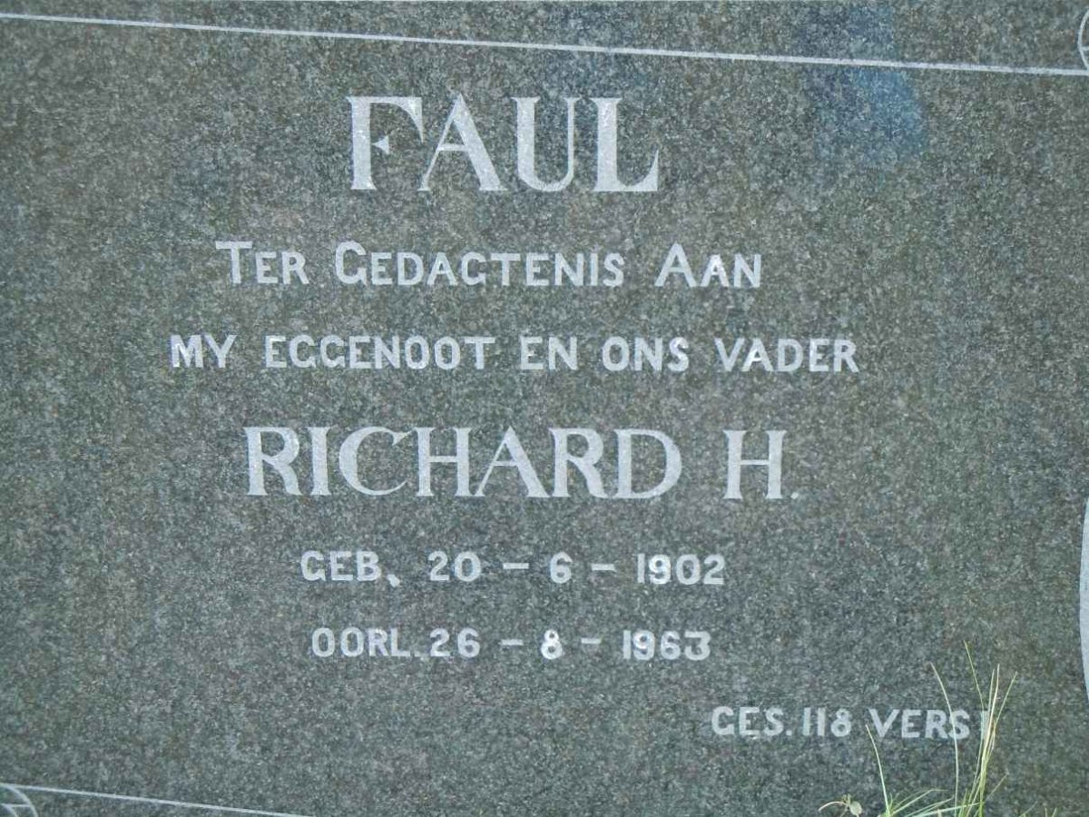 FAUL Richard H. 1902-1963