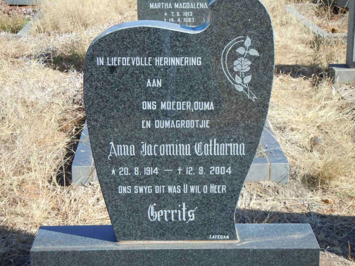 GERRITS Anna Jacomina Catharina 1914-2004