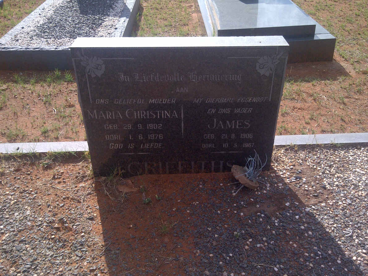 GRIFFITHS James 1906-1967 &amp; Maria Christina 1902-1976